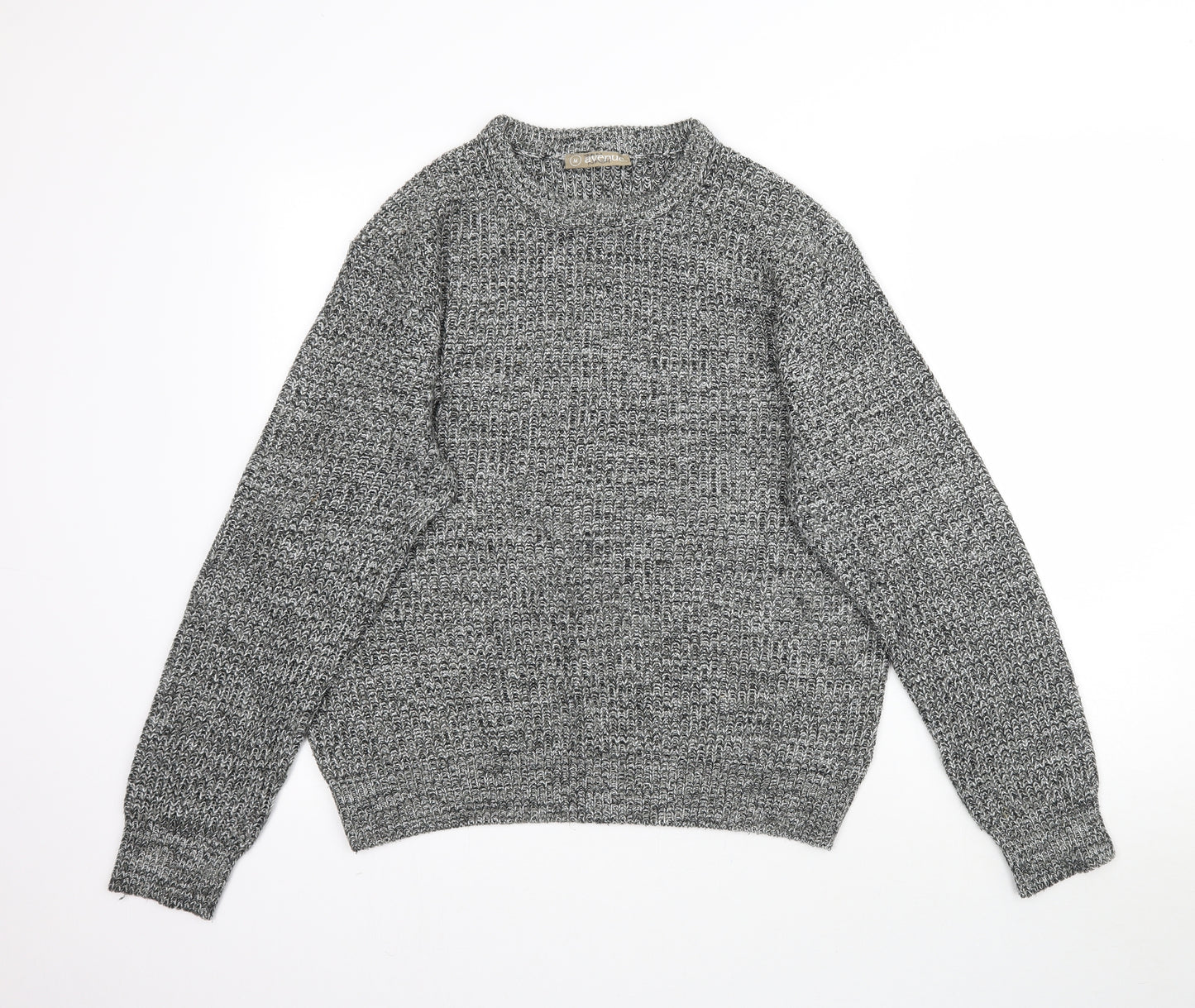 Avenue Mens Grey  Knit Pullover Jumper Size M