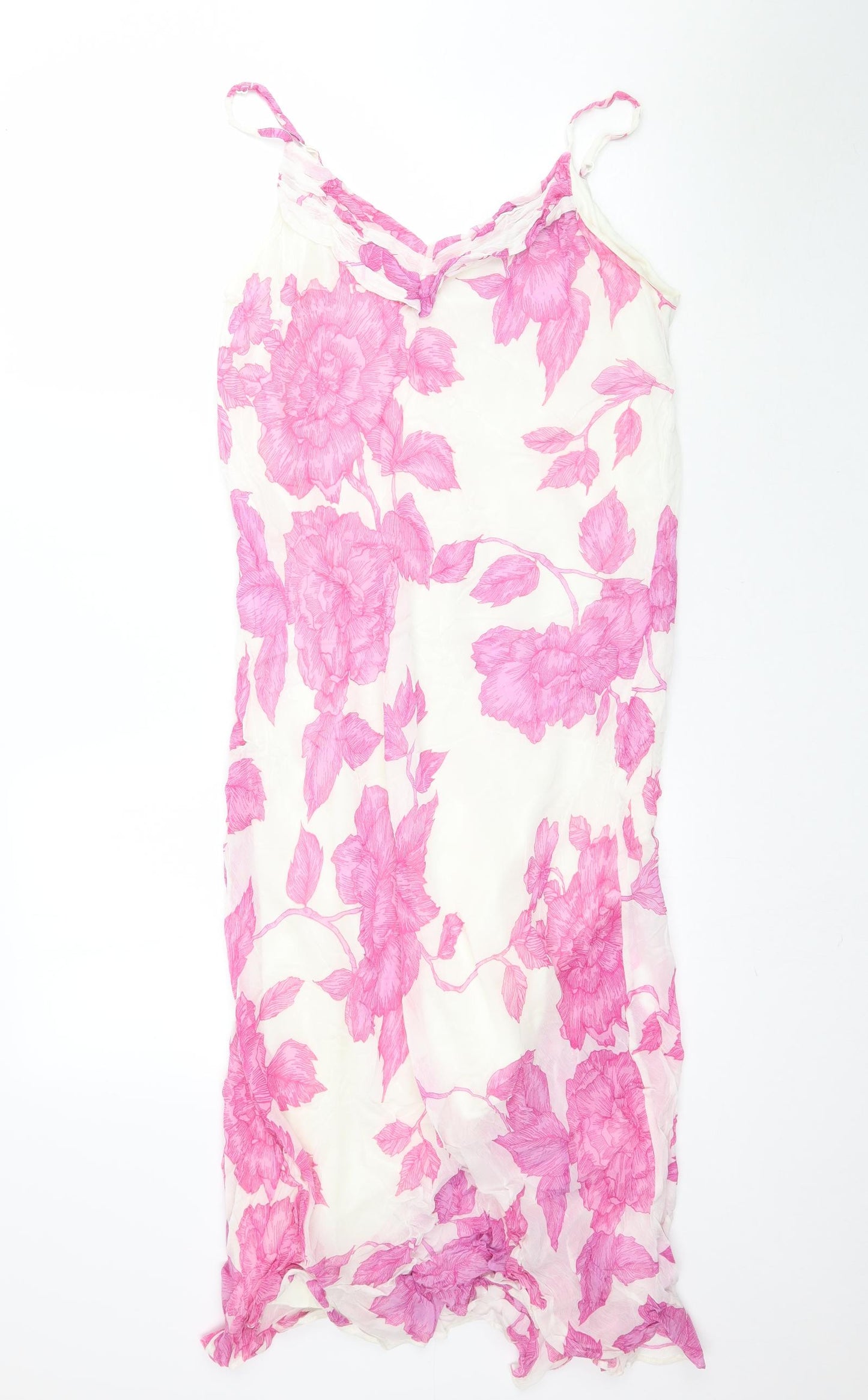 Marks and Spencer Womens Pink Floral  Slip Dress  Size 14