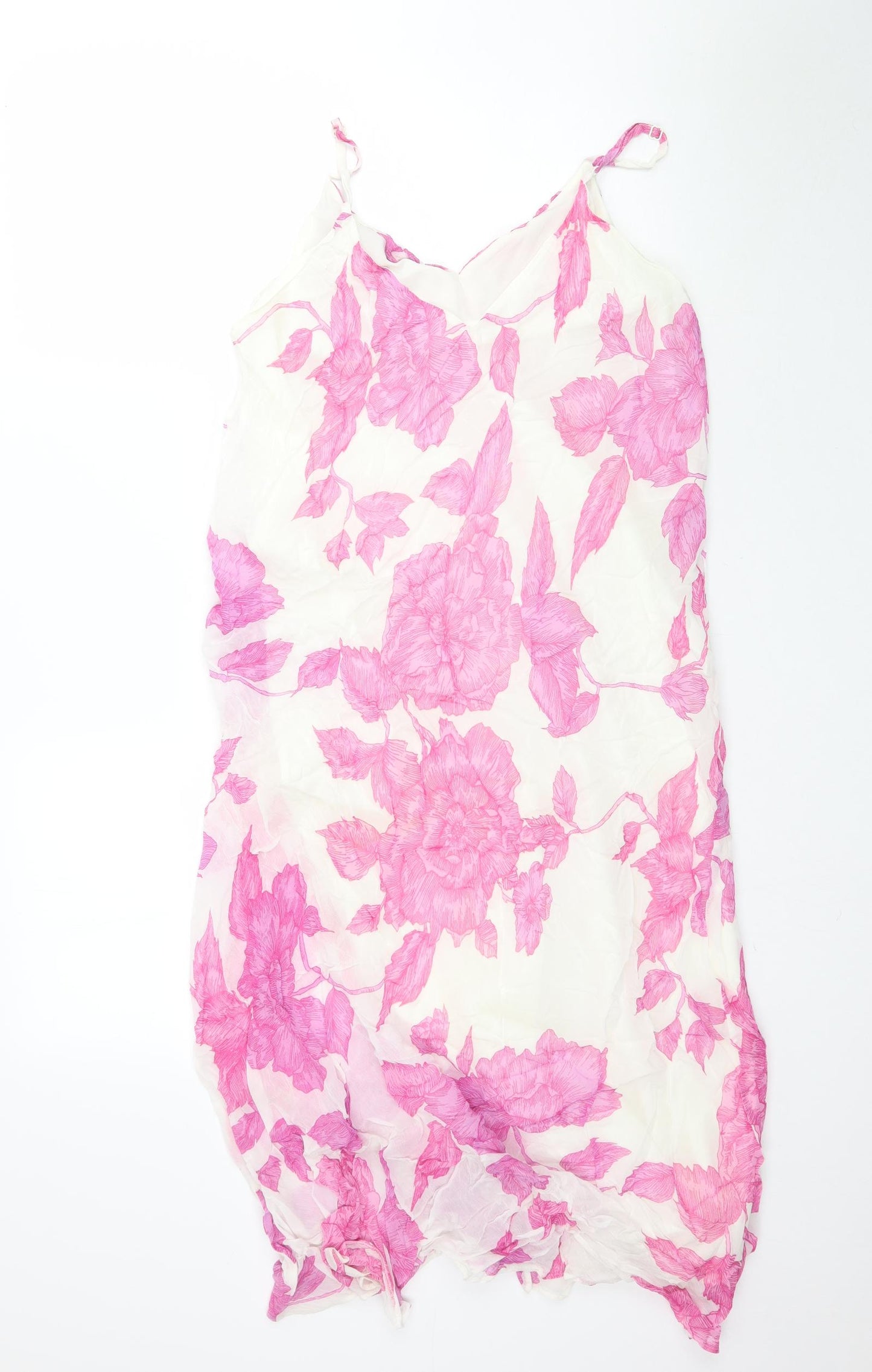 Marks and Spencer Womens Pink Floral  Slip Dress  Size 14