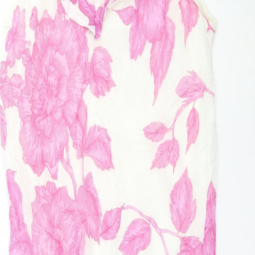 Marks and Spencer Womens Pink Floral  Slip Dress  Size 14