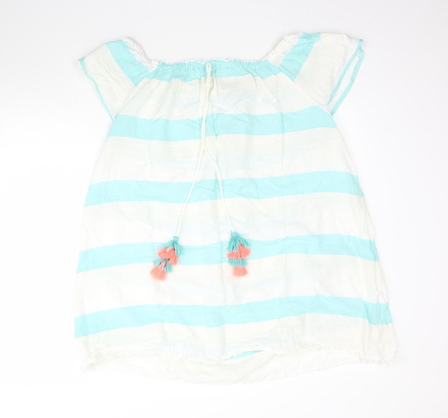 George Womens Blue Striped  Basic Blouse Size XL