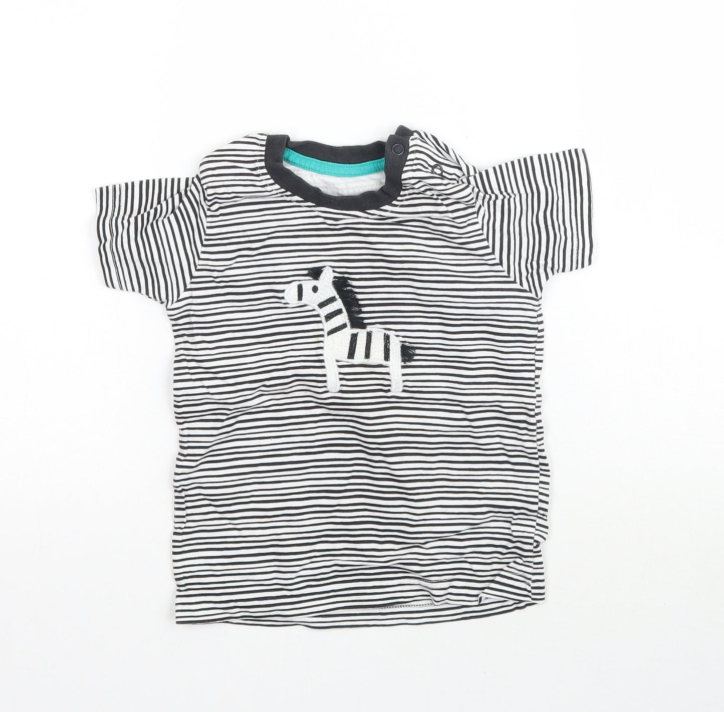 Nutmeg Baby Multicoloured Striped  Basic T-Shirt Size 18-24 Months  - Zebra