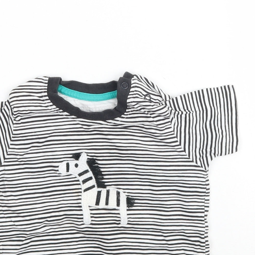 Nutmeg Baby Multicoloured Striped  Basic T-Shirt Size 18-24 Months  - Zebra