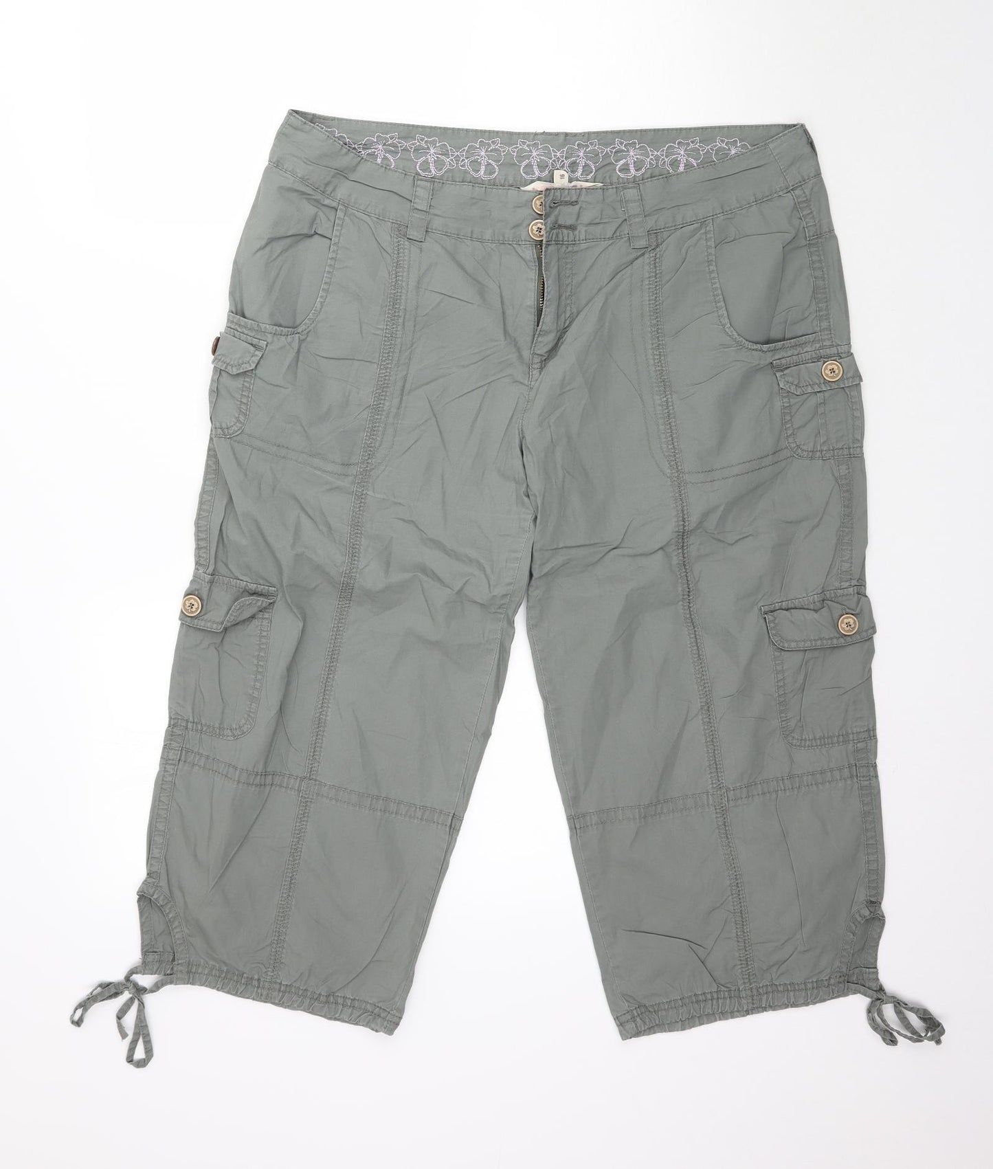 Mantaray Womens Green   Capri Trousers Size 16 L21 in