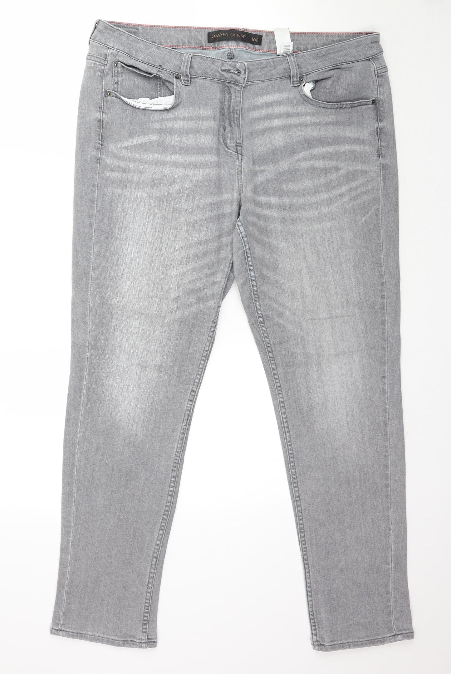 NEXT Womens Grey  Denim Skinny Jeans Size 16 L29 in