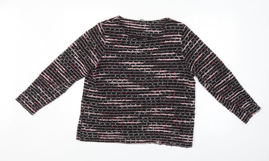 Front view of M&Co women’s multicoloured striped jumper, size UK 18