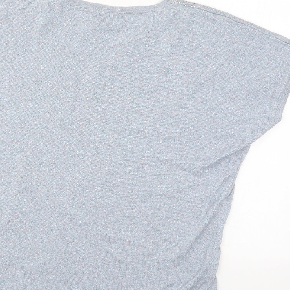 Roman Womens Blue   Basic Blouse Size 10