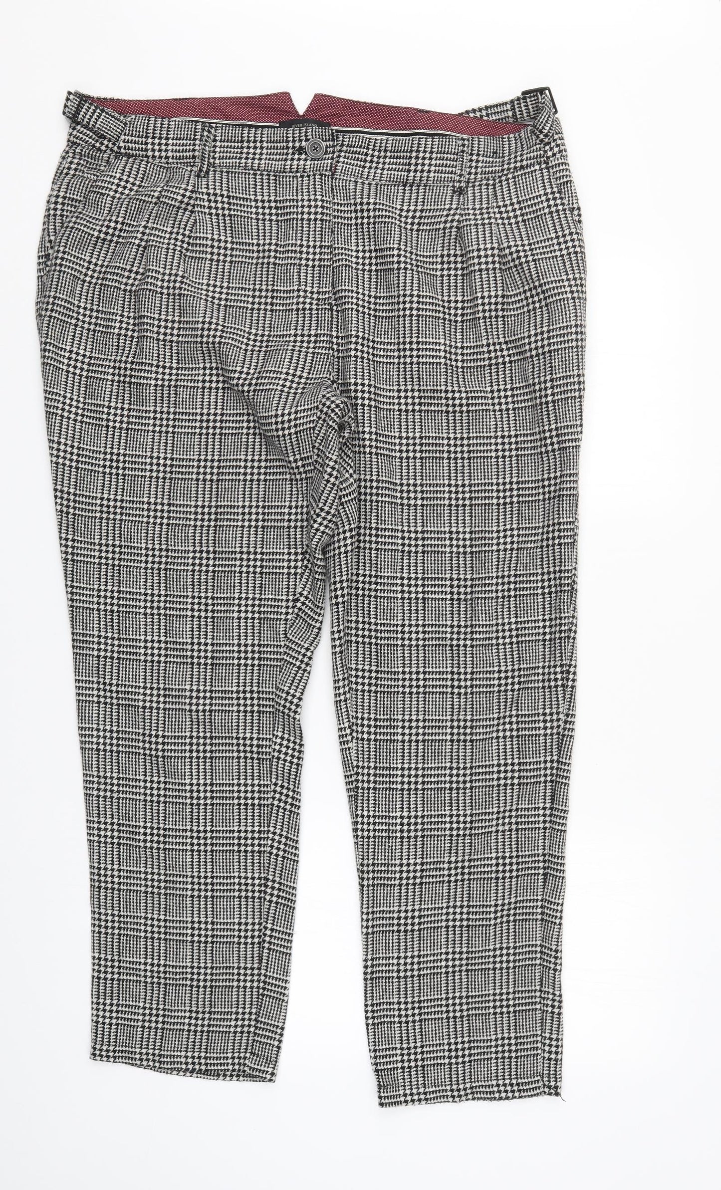 River Island Womens Grey Check  Trousers  Size 18 L28 in
