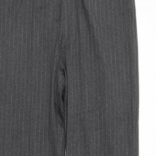 Marks and Spencer Womens Grey Striped  Trousers  Size 18 L32 in