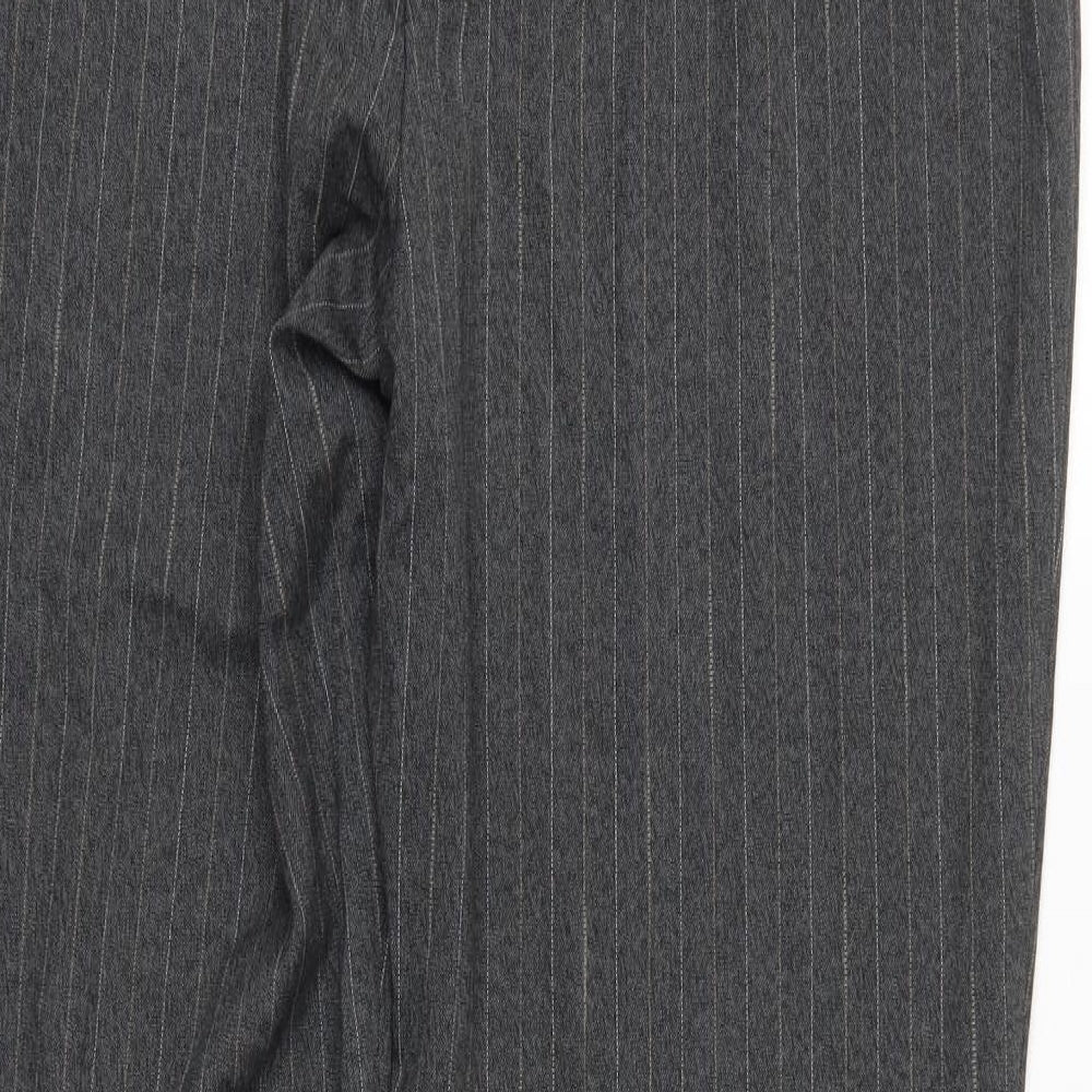 Marks and Spencer Womens Grey Striped  Trousers  Size 18 L32 in
