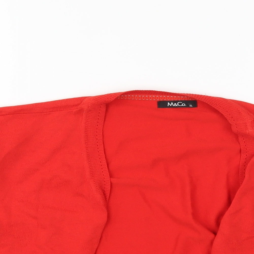 M&Co Womens Red   Shrug Jumper Size XL