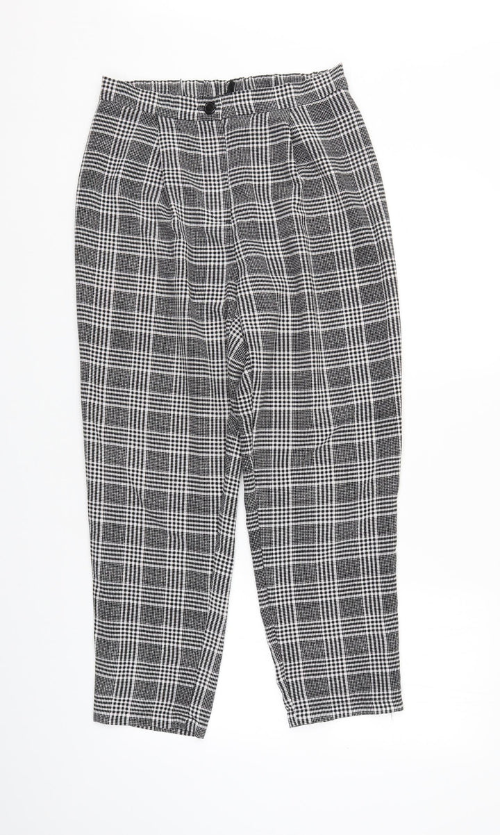 Divided Womens Grey Check Trousers Size 10 L26 in