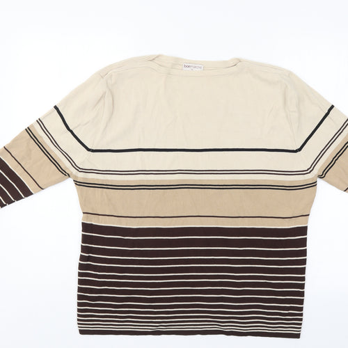 Bonmarché Womens Multicoloured Striped  Jersey Blouse Size XL