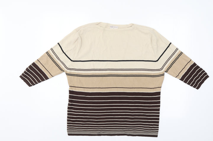 Bonmarché Womens Multicoloured Striped  Jersey Blouse Size XL