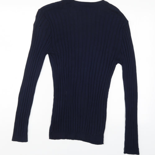River Island Womens Blue Striped  Pullover Jumper Size M