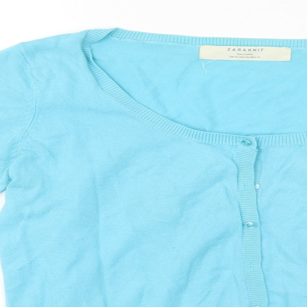 Zara Womens Blue   Cardigan Jumper Size XL