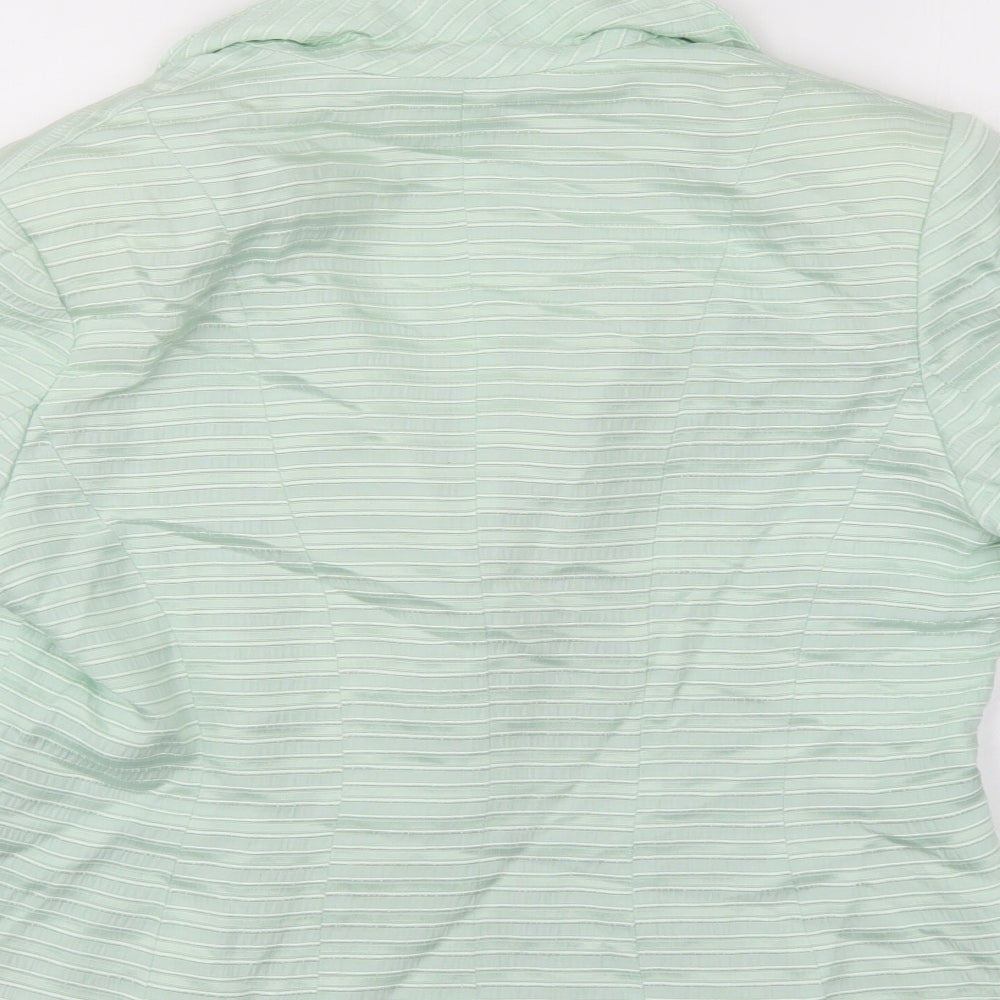 Minuet Womens Green Striped  Jacket Suit Jacket Size 14