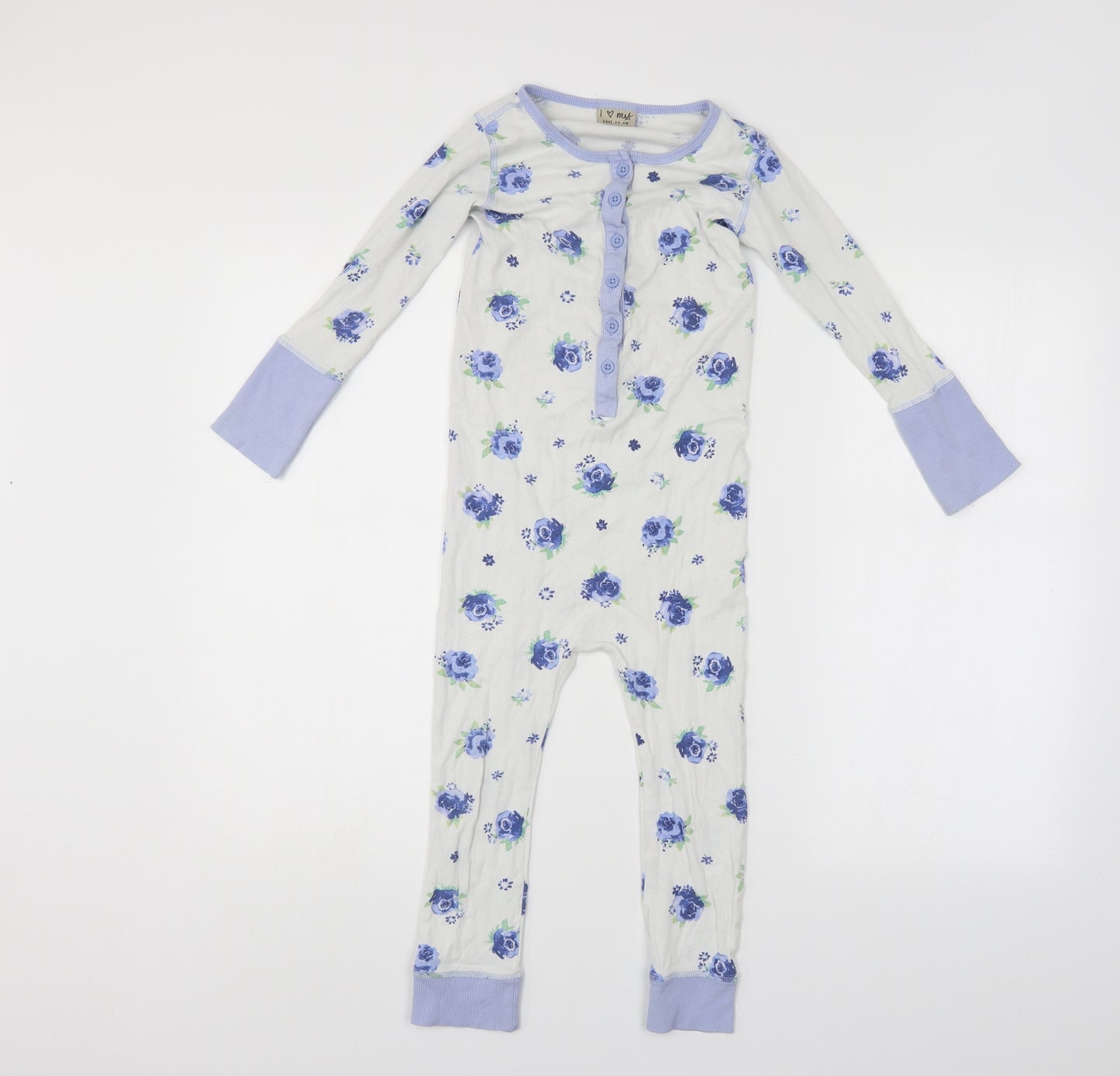 NEXT Girls Blue Floral   One Piece Size 6 Years