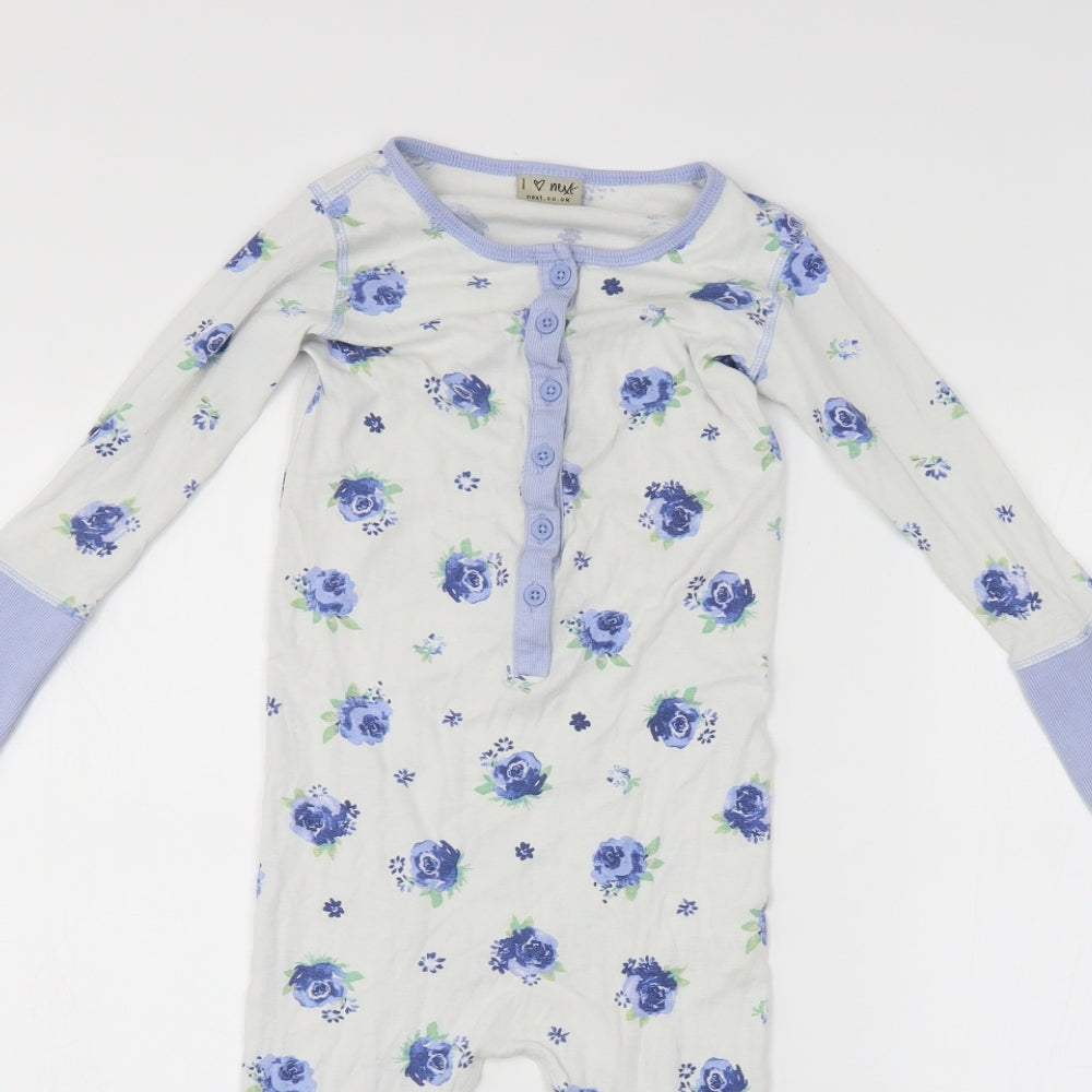 NEXT Girls Blue Floral   One Piece Size 6 Years