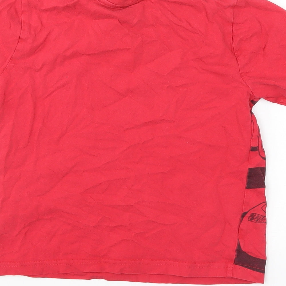 Disney Boys Red   Basic T-Shirt Size 5-6 Years  - cars