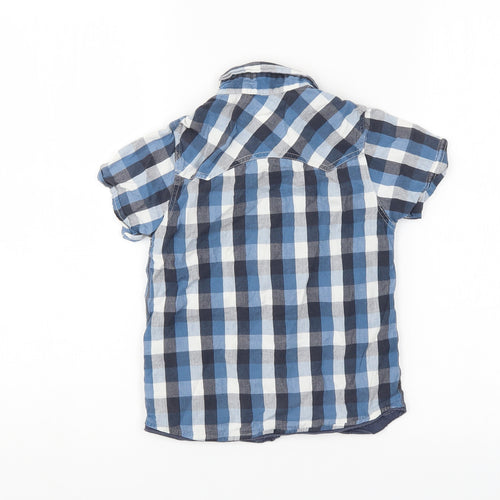 TU Boys Blue Check  Basic Button-Up Size 4 Years