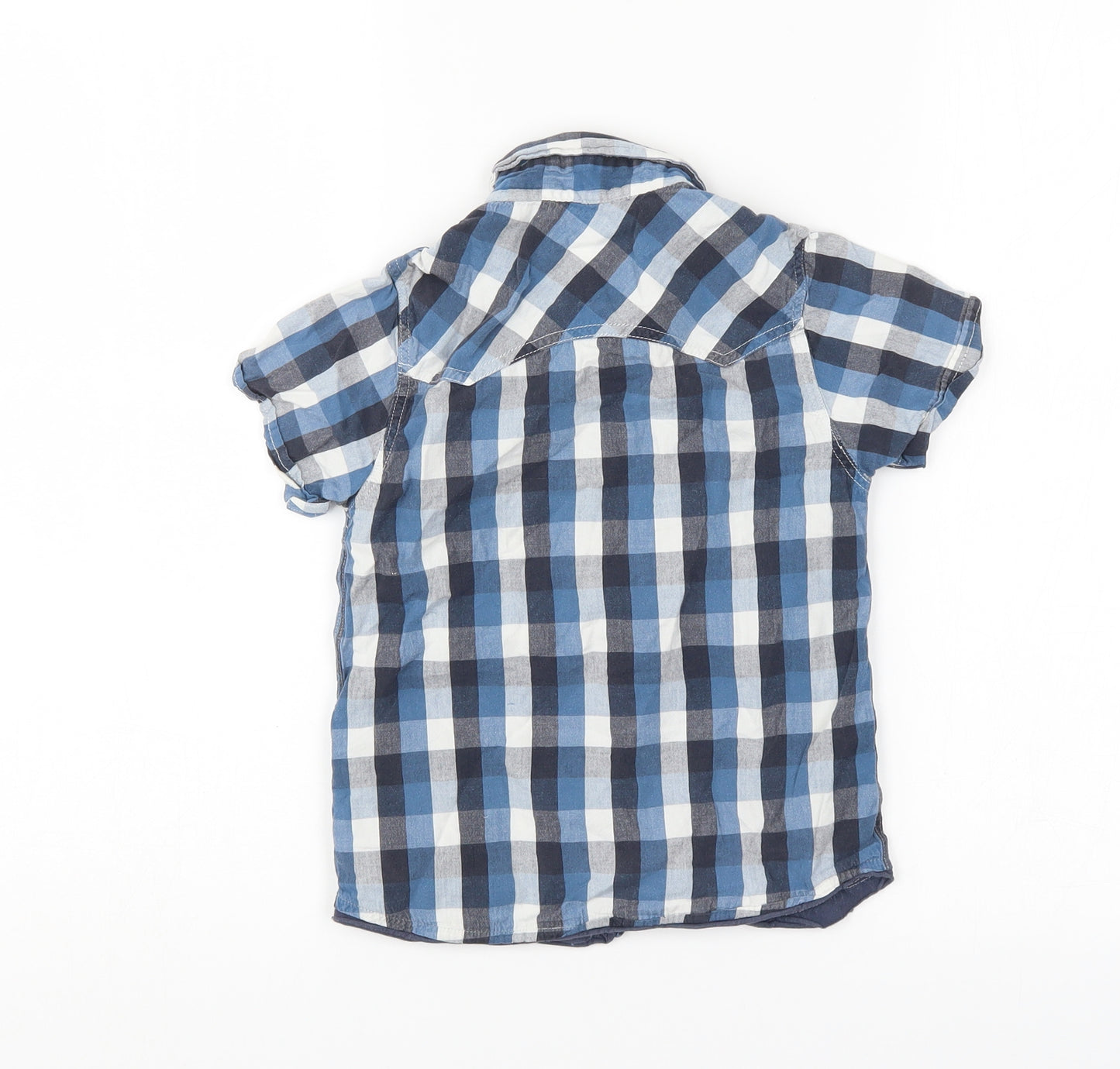 TU Boys Blue Check  Basic Button-Up Size 4 Years