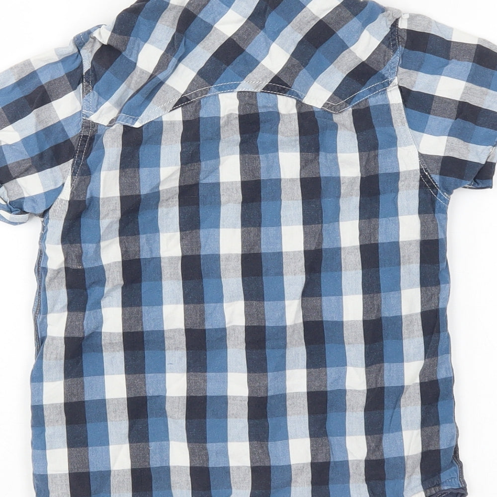 TU Boys Blue Check  Basic Button-Up Size 4 Years