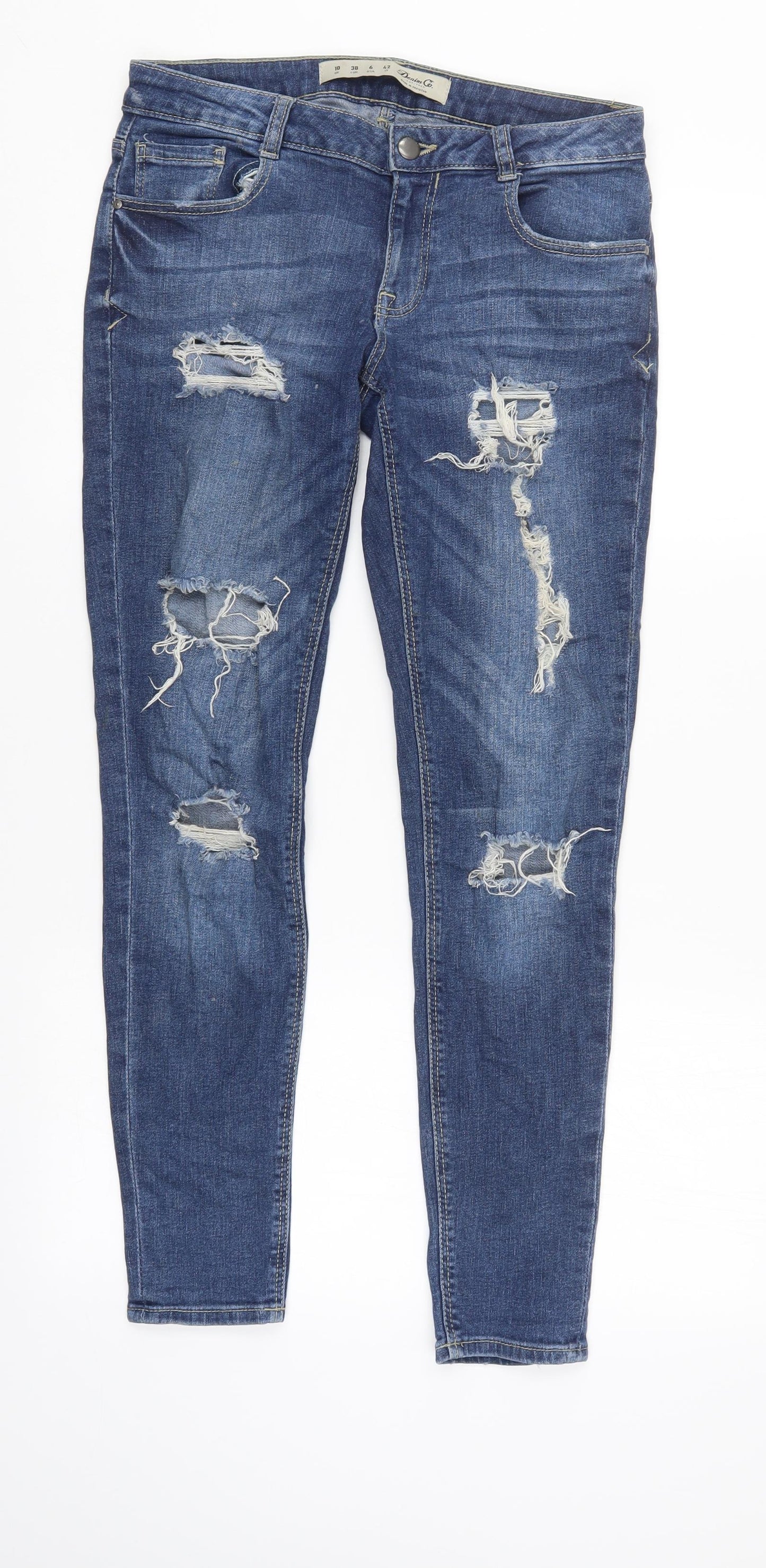 Denim Co Womens Blue  Denim Tapered Jeans Size 10 L29 in