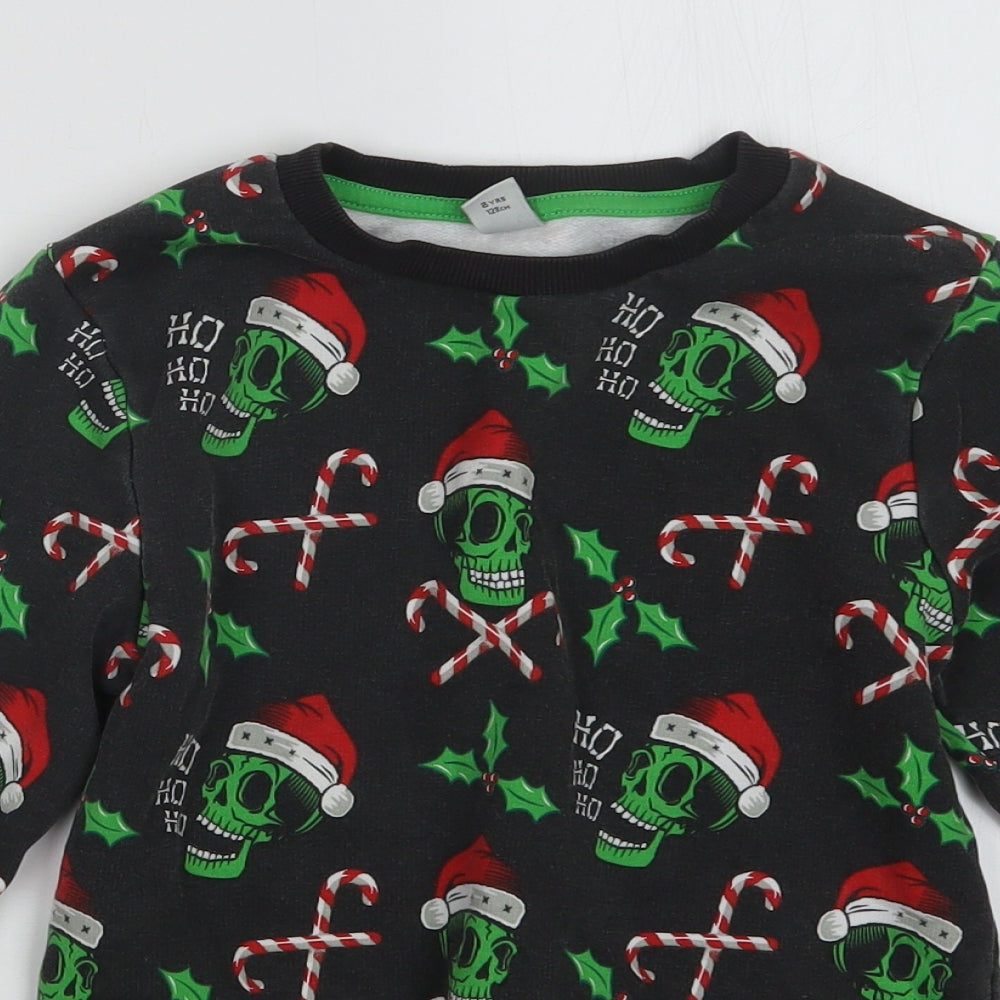 TU Boys Grey Geometric  Pullover Jumper Size 8 Years  - Christmas