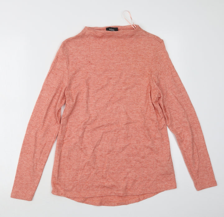 Klass Womens Pink Knit Pullover Jumper Size S