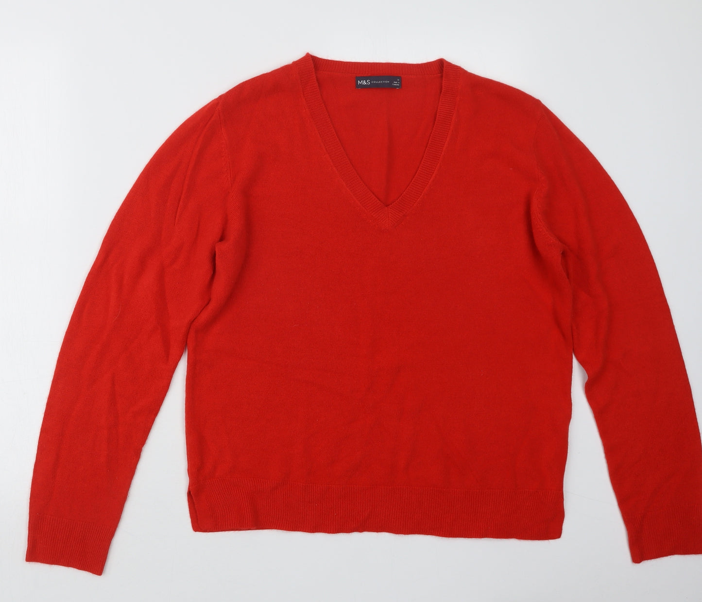 Marks and Spencer Womens Red  Knit Pullover Jumper Size 14