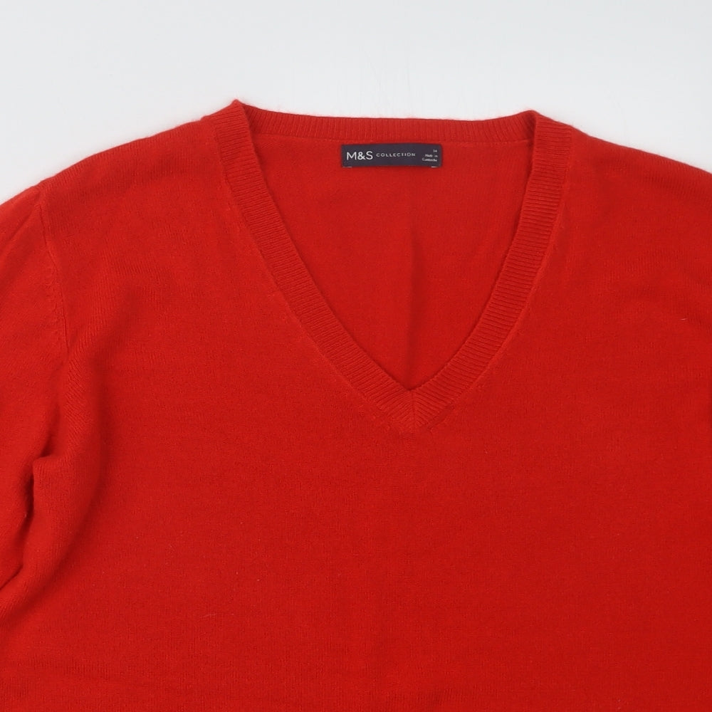 Marks and Spencer Womens Red  Knit Pullover Jumper Size 14