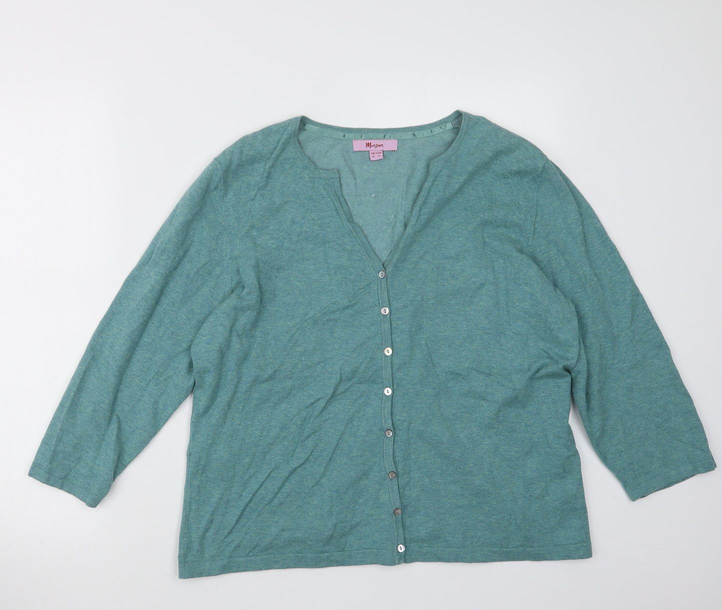 Monsoon Womens Blue  Knit Cardigan Jumper Size 18