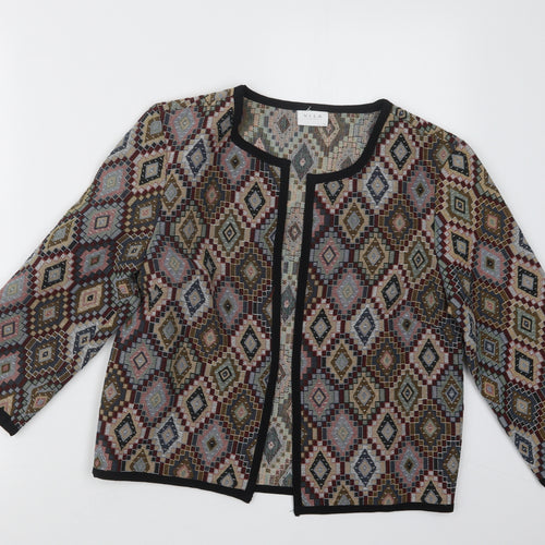Villa Womens Black Geometric  Jacket  Size 8