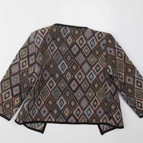 Villa Womens Black Geometric  Jacket  Size 8