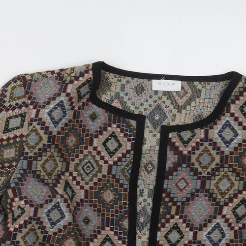 Villa Womens Black Geometric  Jacket  Size 8
