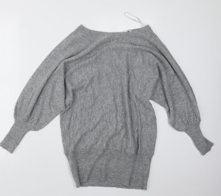 Voulez-Vous Womens Grey Knit Pullover Jumper Size M
