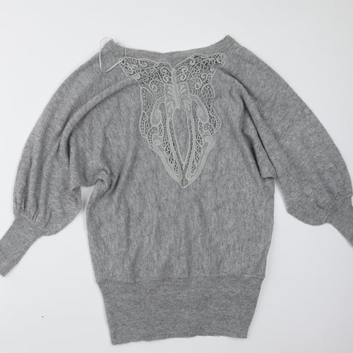 Voulez-Vous Womens Grey  Knit Pullover Jumper Size M