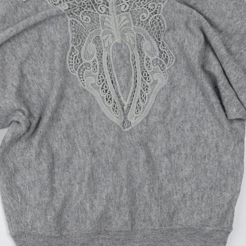 Voulez-Vous Womens Grey  Knit Pullover Jumper Size M
