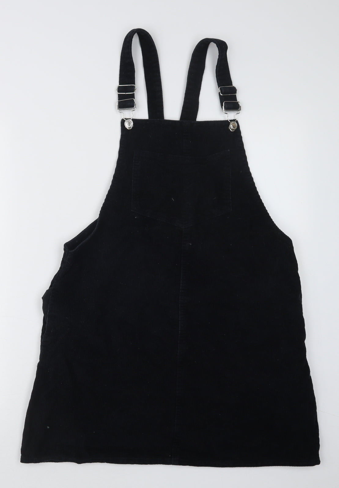 Denim Co. Womens Black  Velvet Pinafore/Dungaree Dress  Size 14