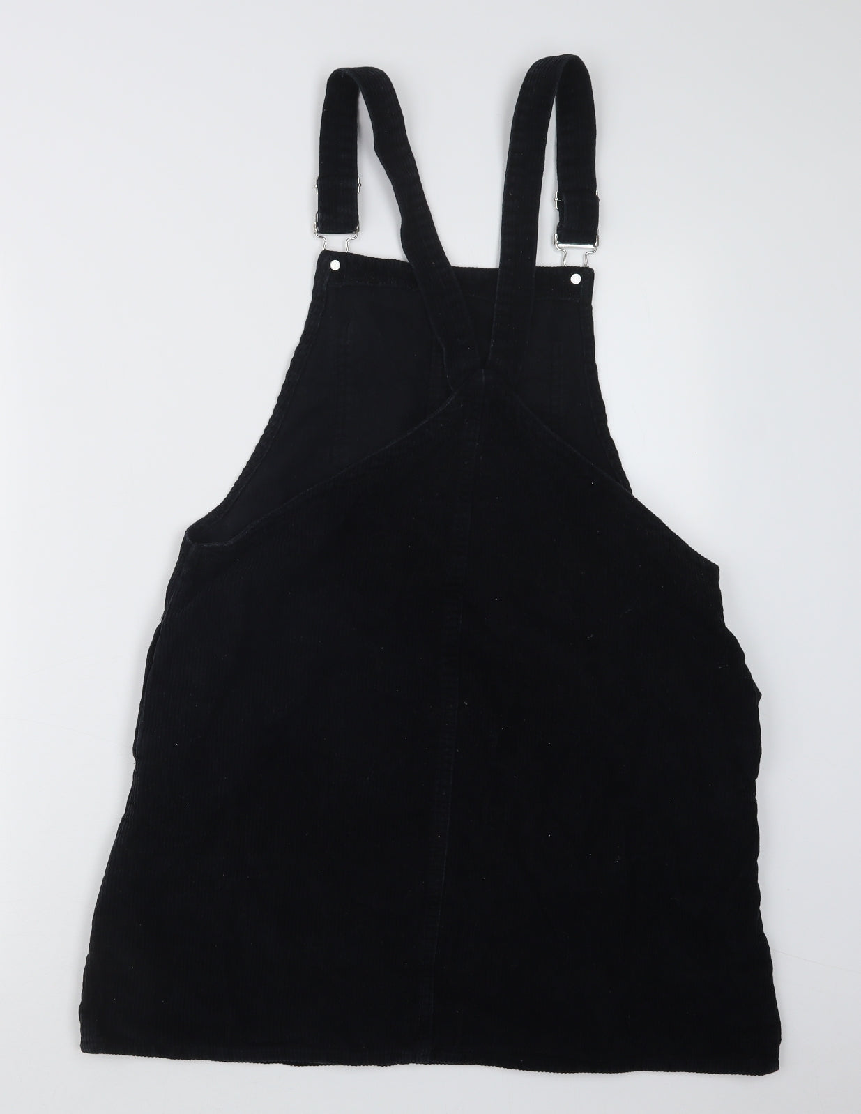 Denim Co. Womens Black  Velvet Pinafore/Dungaree Dress  Size 14