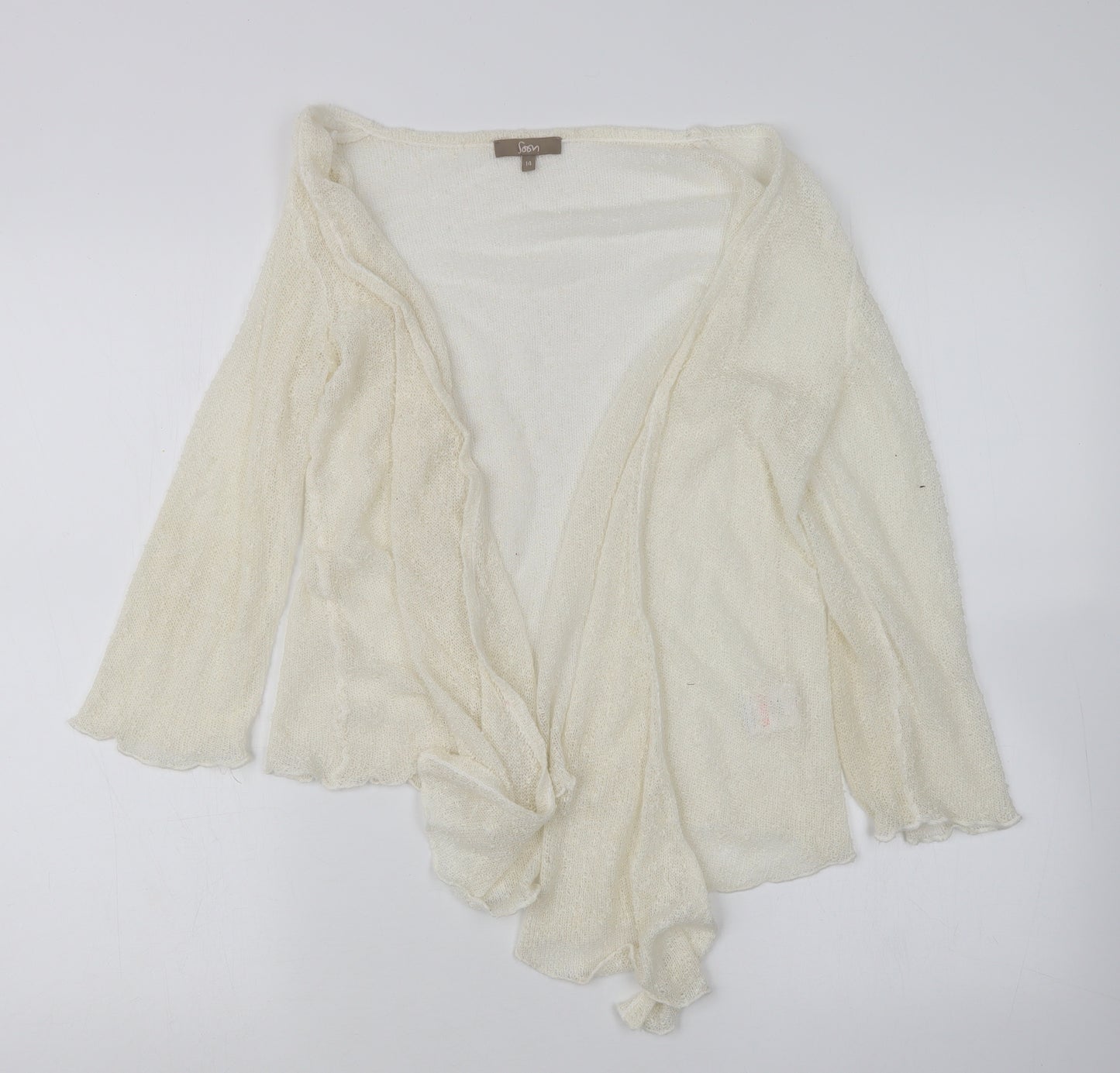 Soon Womens Ivory  Knit Cardigan Jumper Size 14