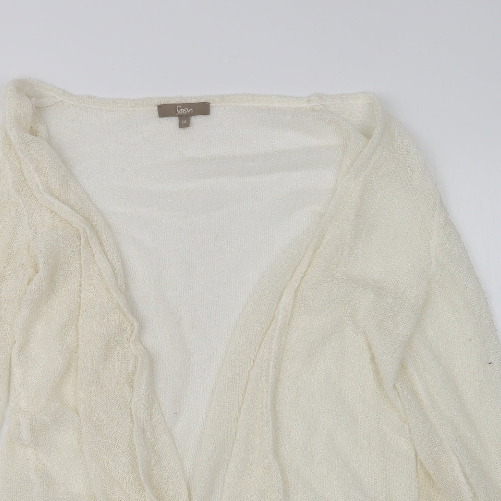 Soon Womens Ivory  Knit Cardigan Jumper Size 14