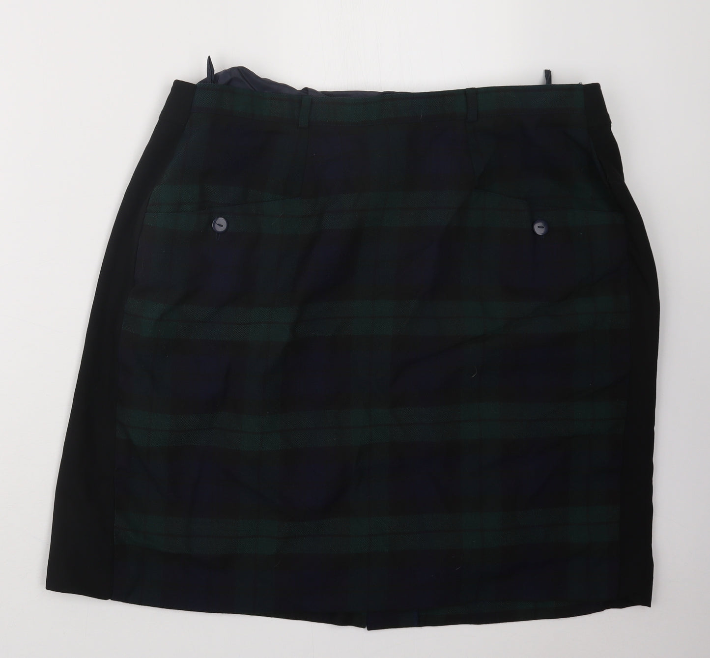 Classic Woman Womens Black Check  Straight & Pencil Skirt Size 18