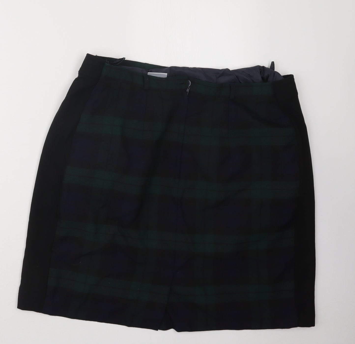 Classic Woman Womens Black Check  Straight & Pencil Skirt Size 18