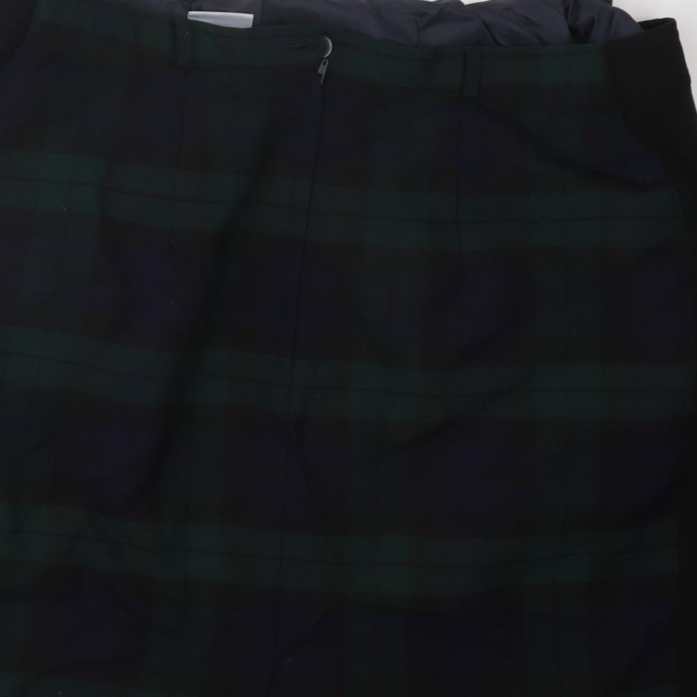 Classic Woman Womens Black Check  Straight & Pencil Skirt Size 18
