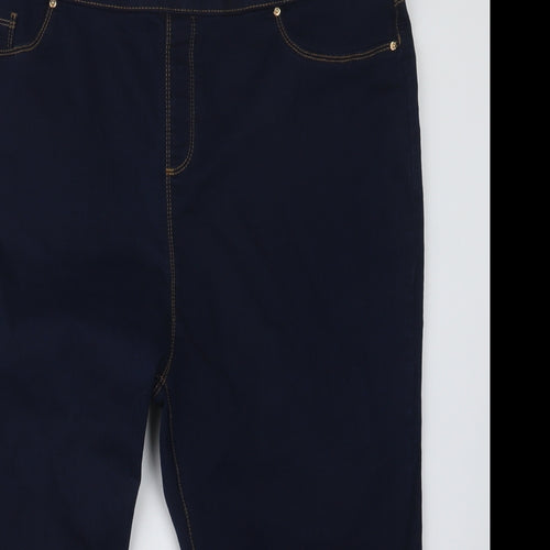 Peacocks Womens Blue  Denim Cropped Jeans Size 22 L20 in