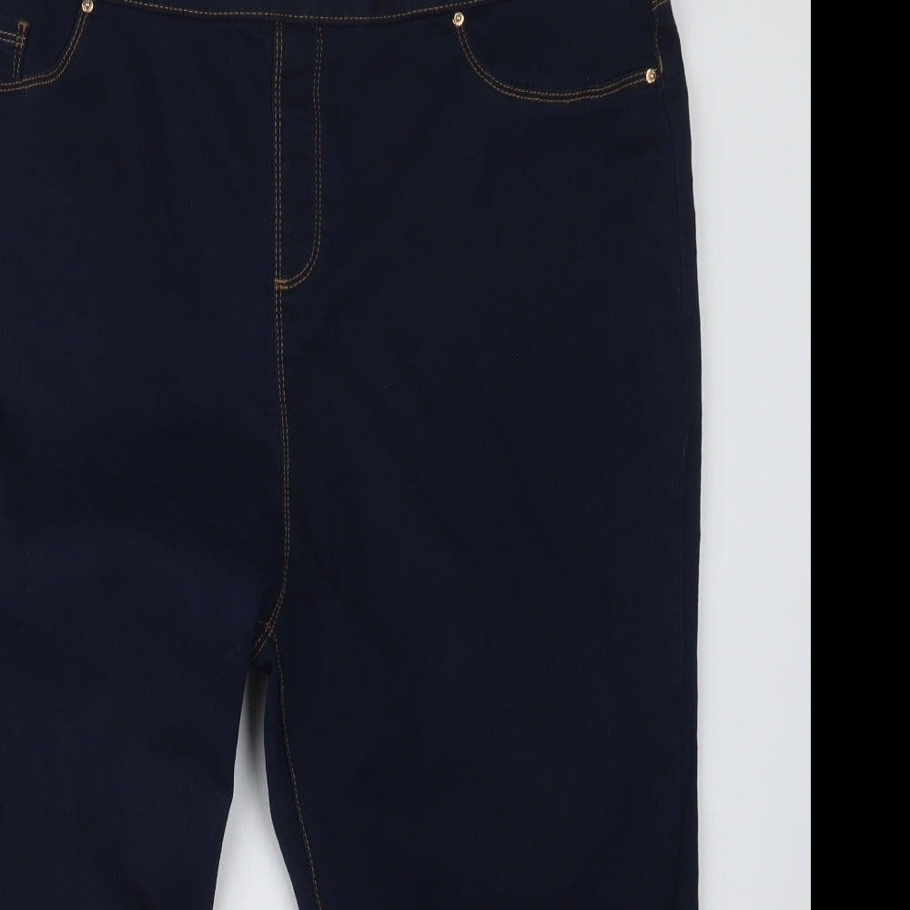 Peacocks Womens Blue  Denim Cropped Jeans Size 22 L20 in
