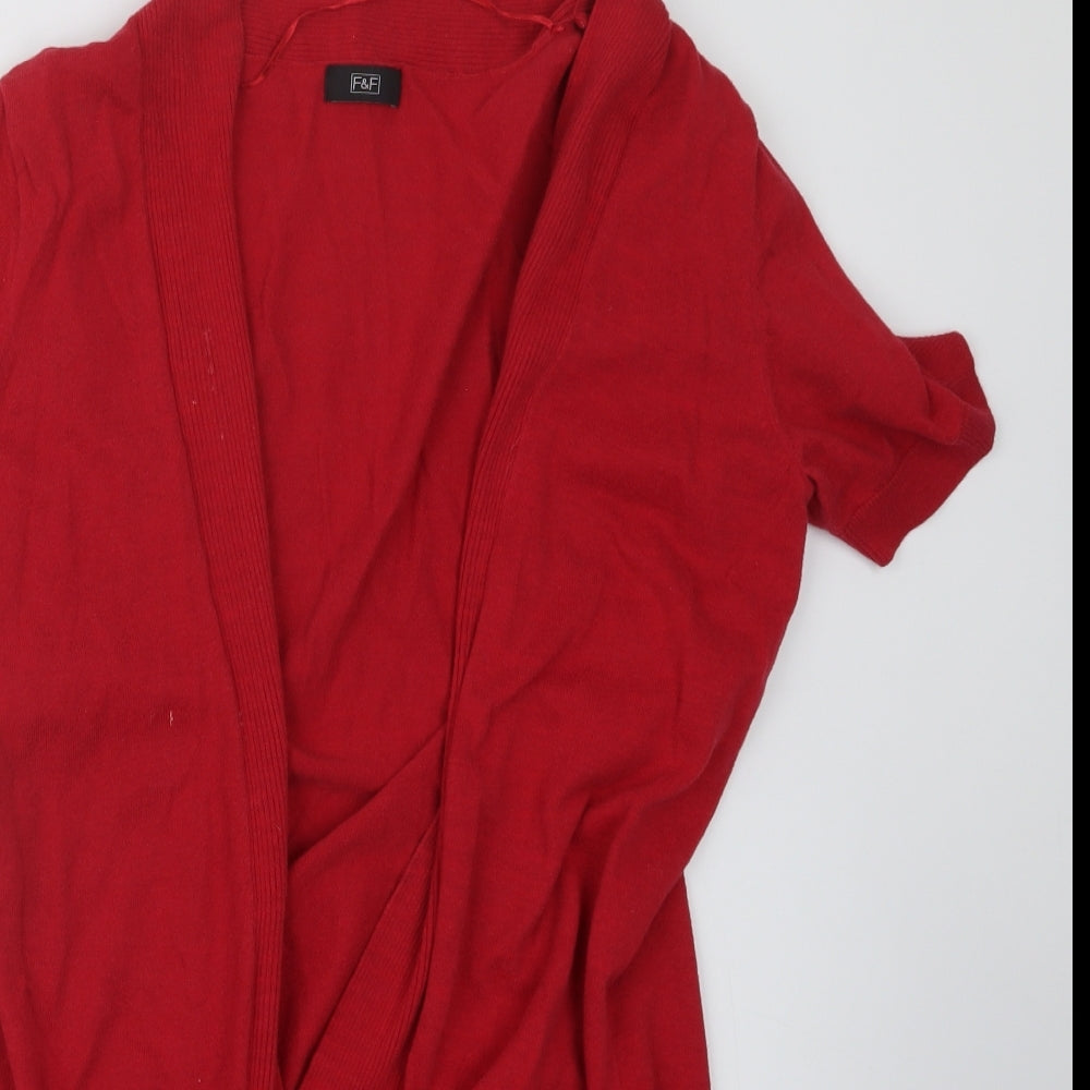 F&F Womens Red  Knit Cardigan Jumper Size 14