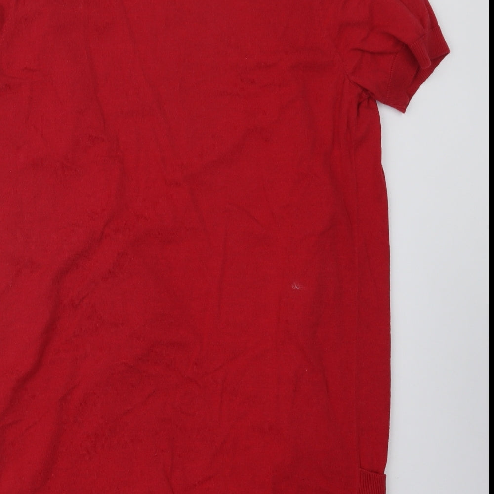 F&F Womens Red  Knit Cardigan Jumper Size 14